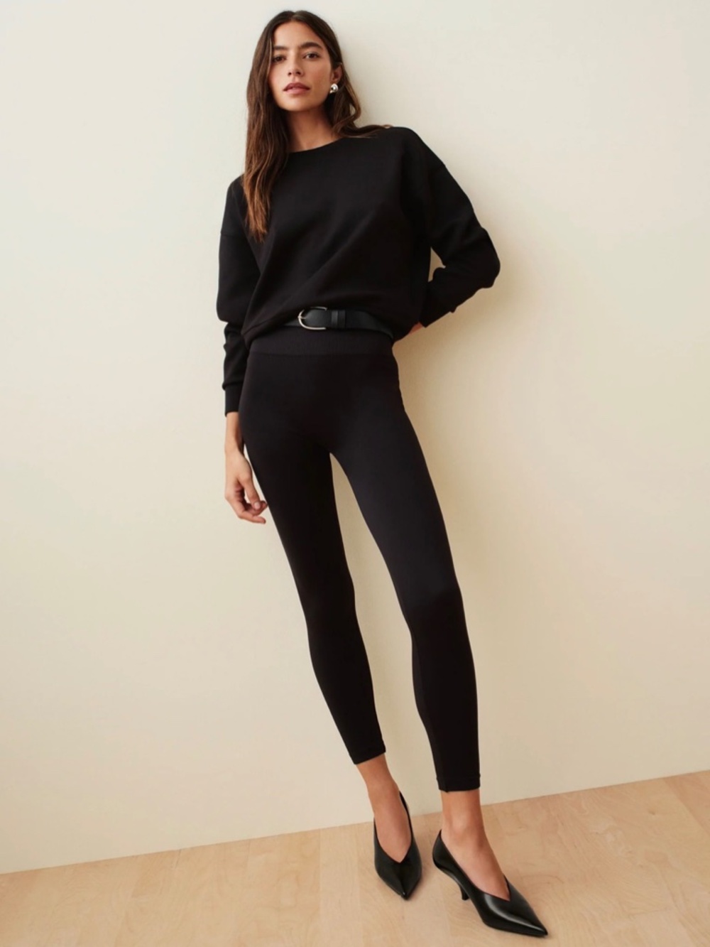SPANXshape Ribbed Knit Legging | Classic Black M-Tall